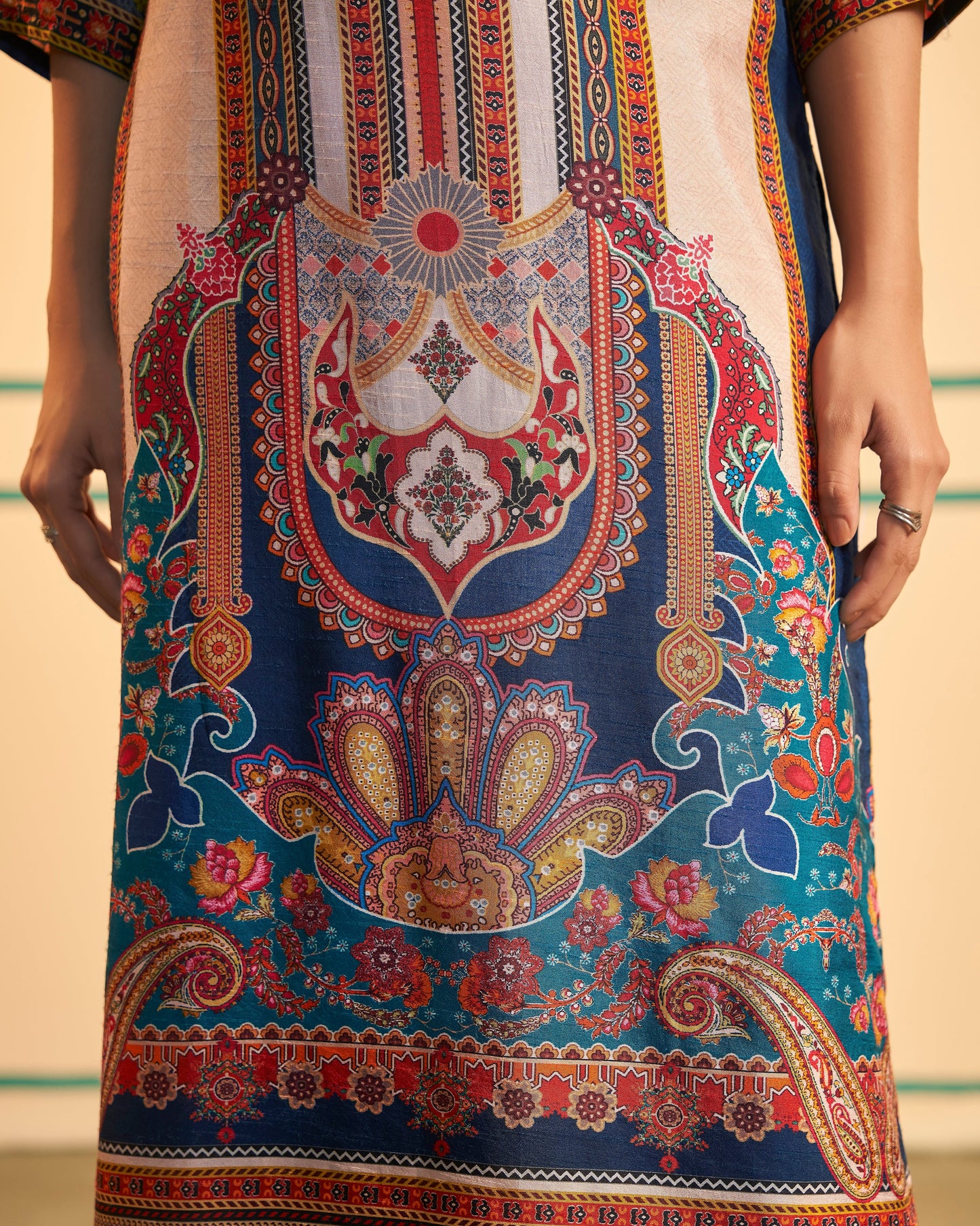 Blue & Ivory Printed Salwar
