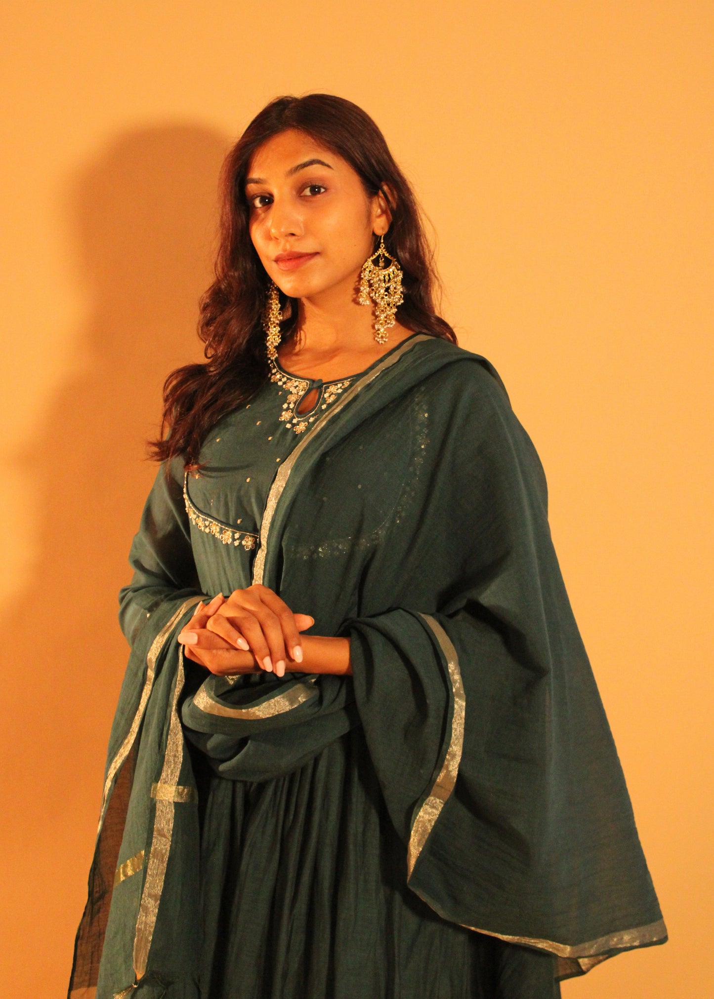 Teal Anarkali Salwar