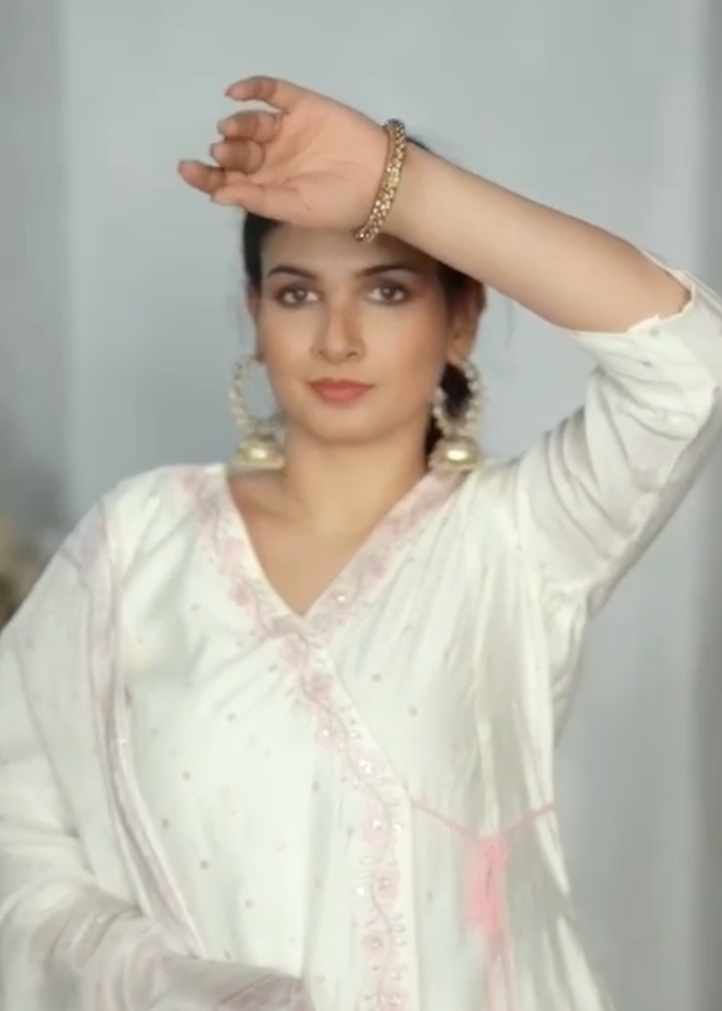 Pink & White Simple Salwar