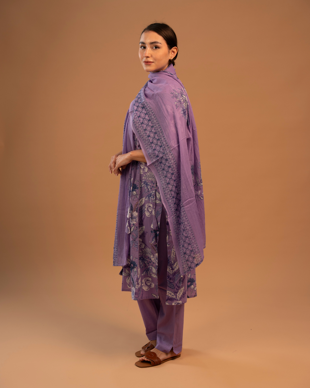 Lavender Salwar Set | Mul Cotton | 3 Piece Set