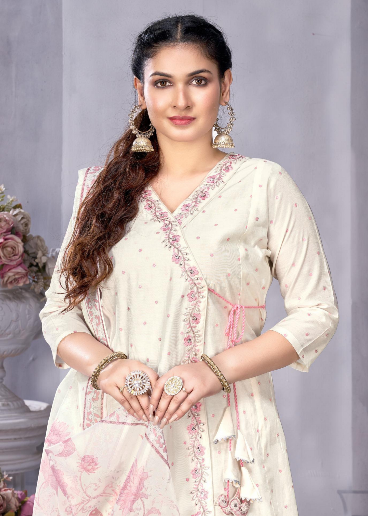 Pink & White Simple Salwar