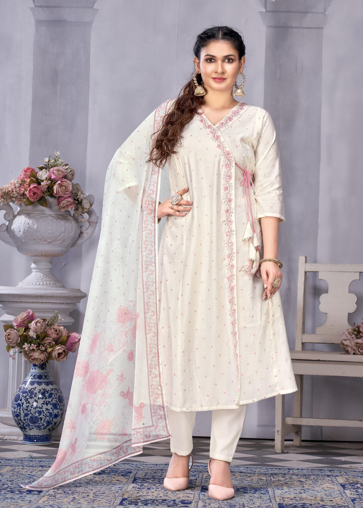 Pink & White Simple Salwar