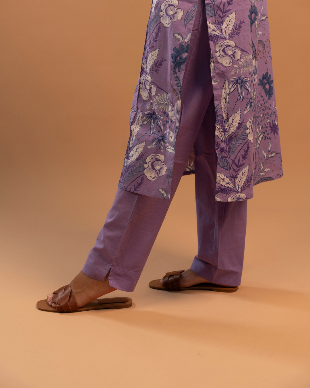 Lavender Salwar Set | Mul Cotton | 3 Piece Set