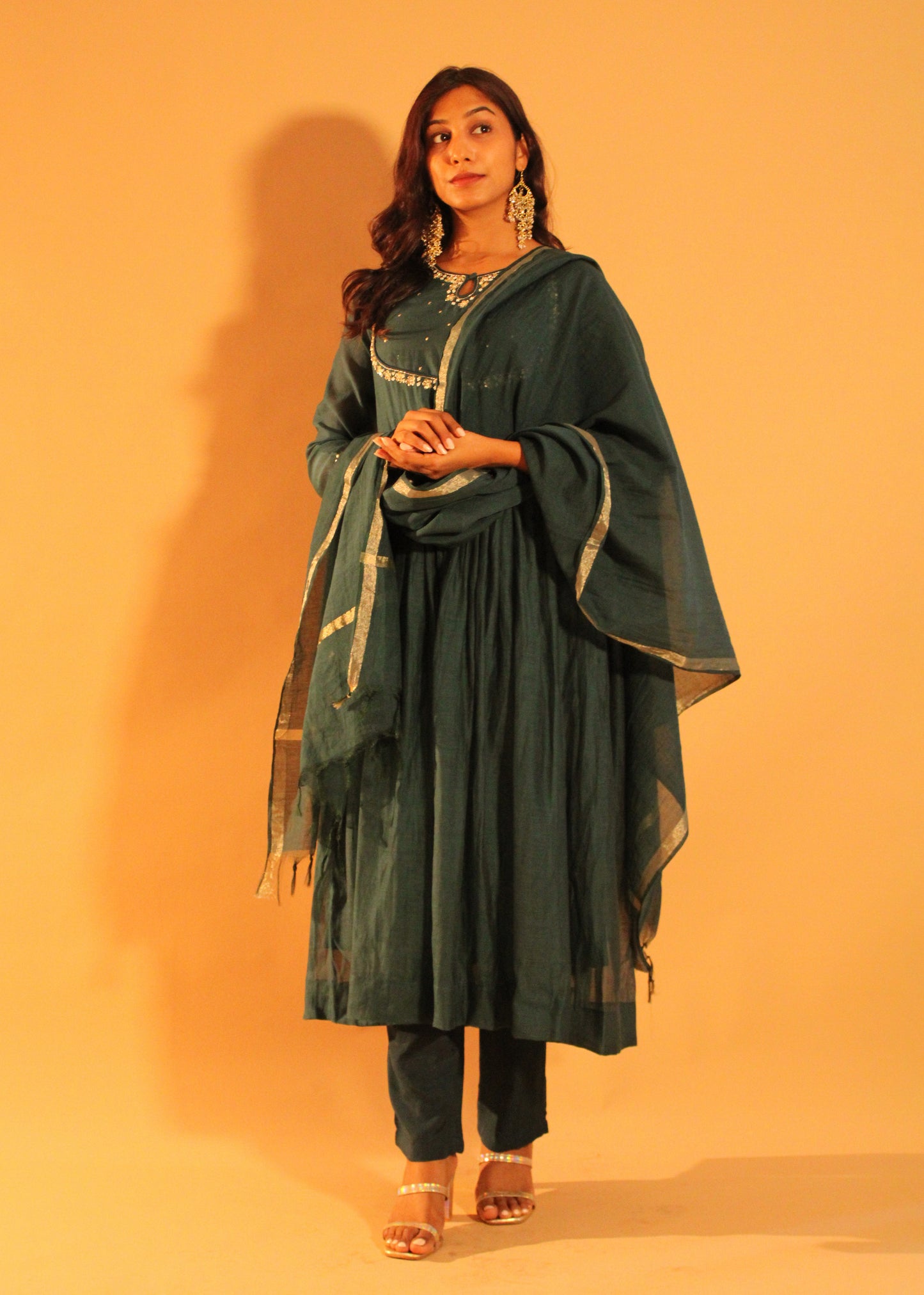 Teal Anarkali Salwar