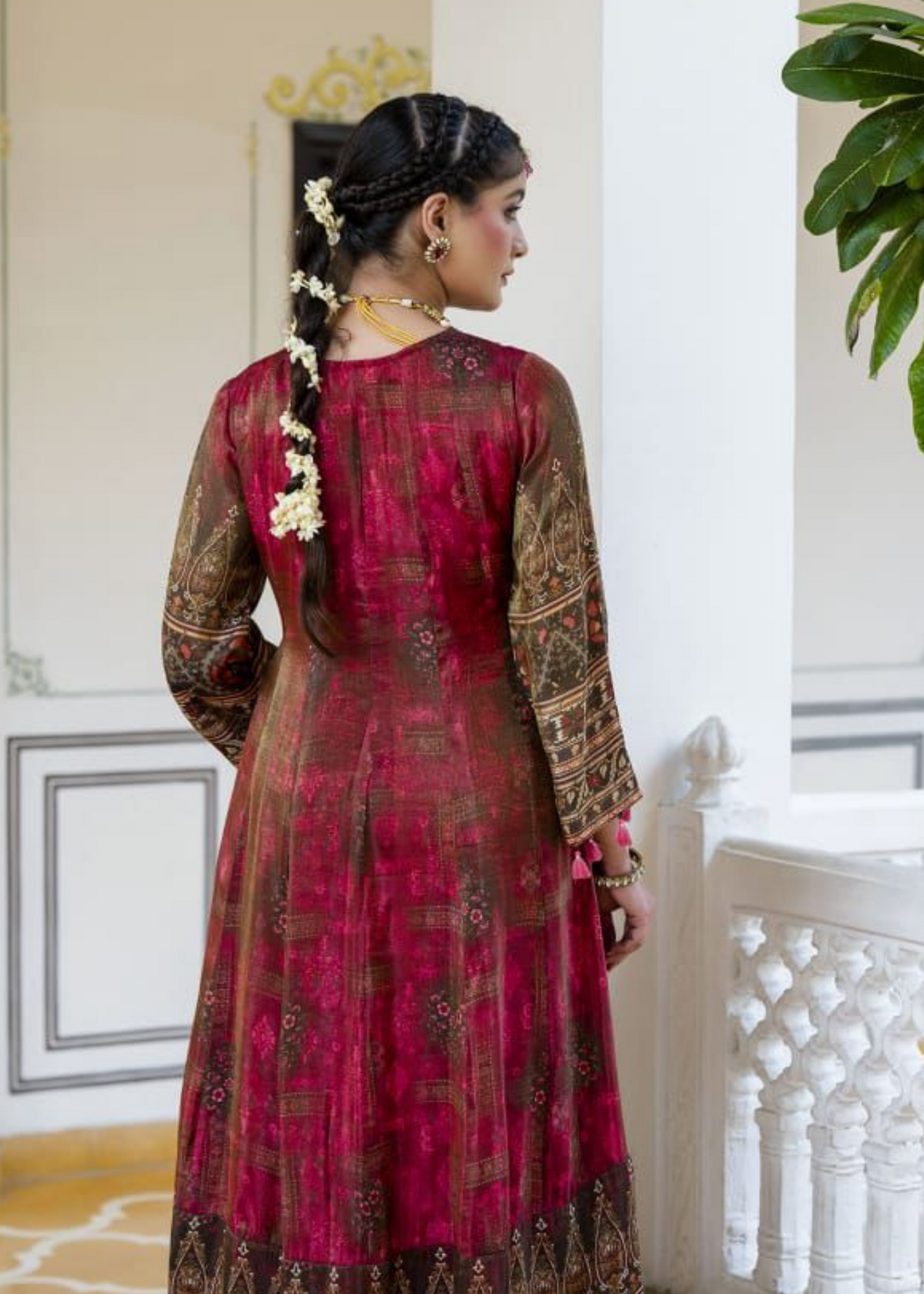 Pink with Tassels Anarkali
