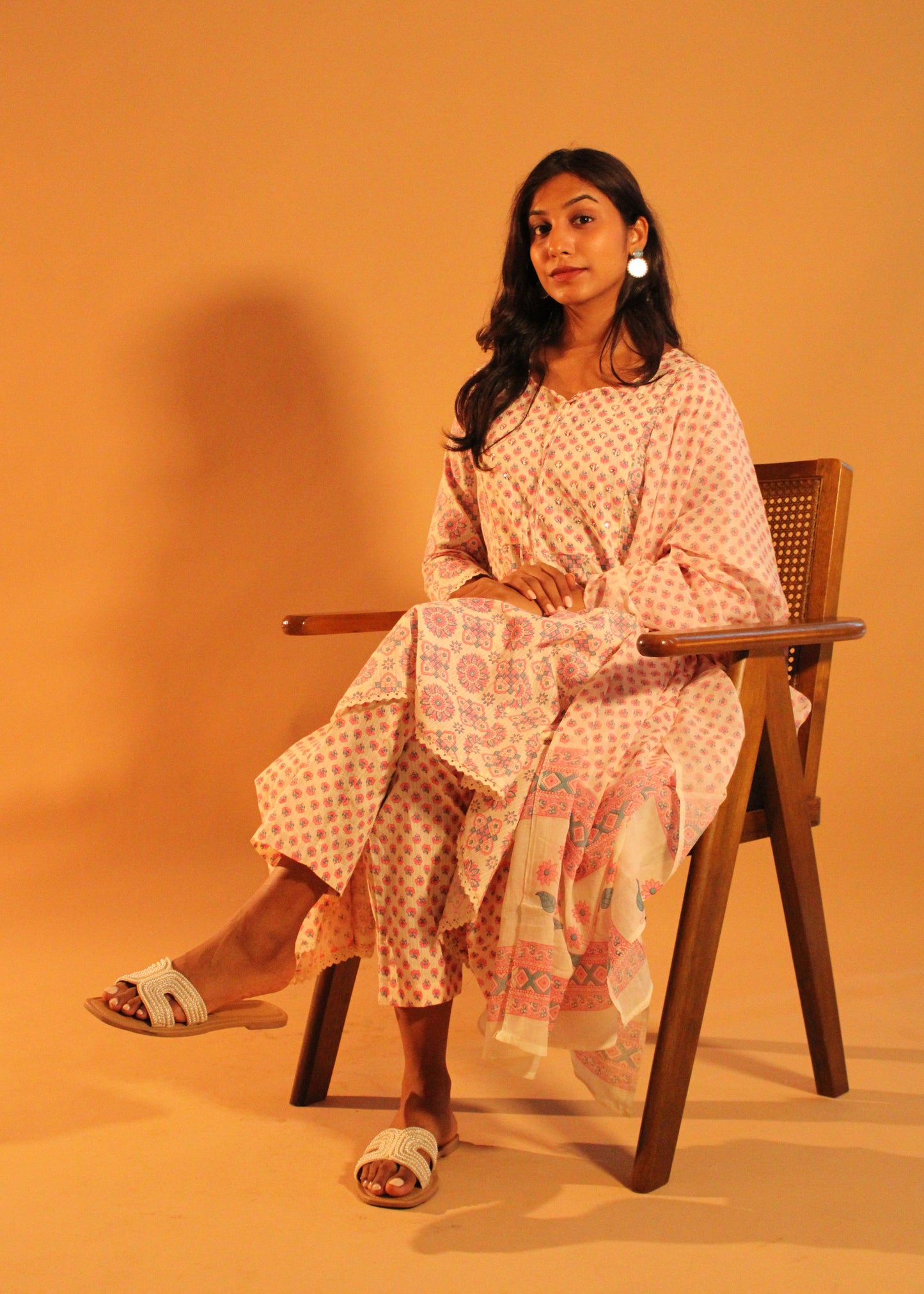 Floral Pink Anarkali Salwar