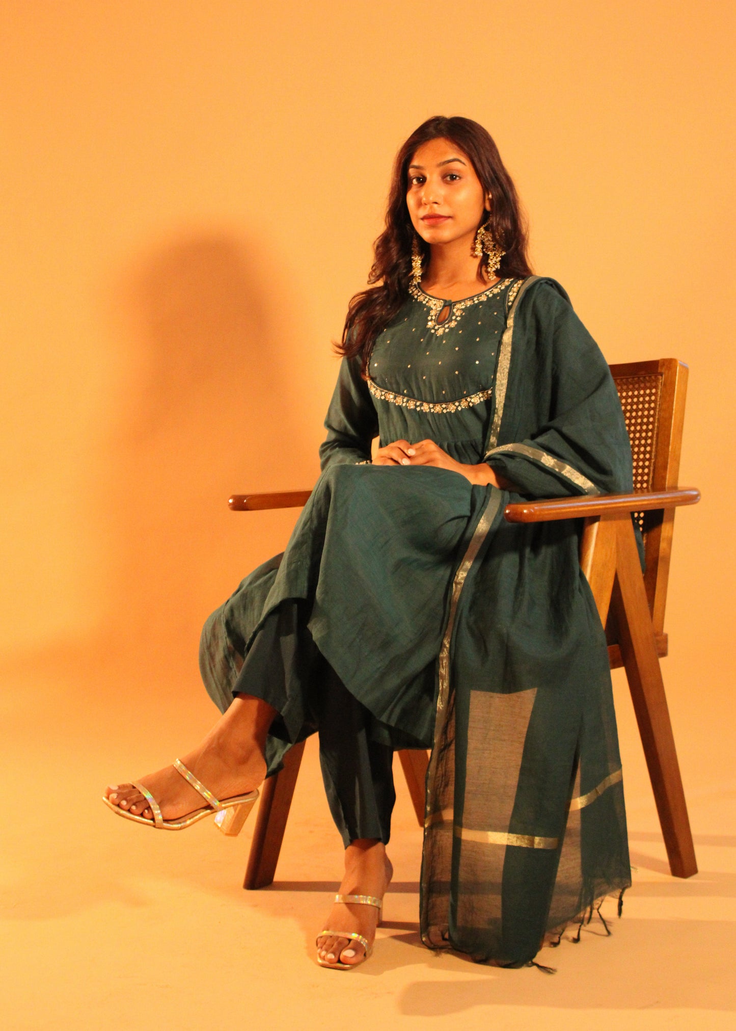 Teal Anarkali Salwar