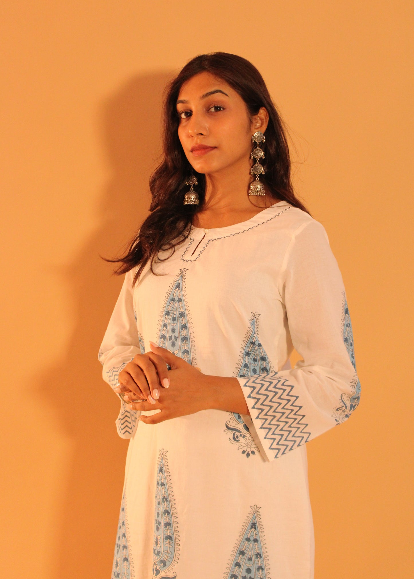 Blue-White Printed Coord