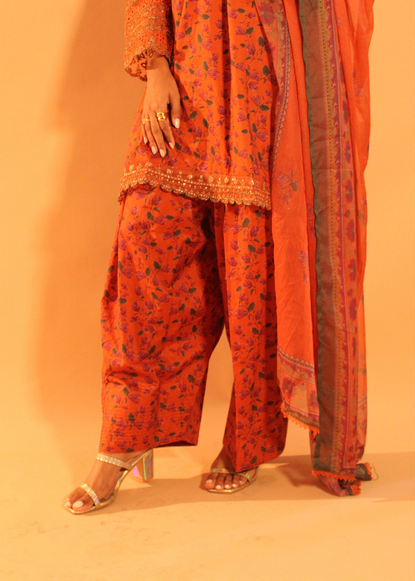 Burnt Orange Farshi Salwar