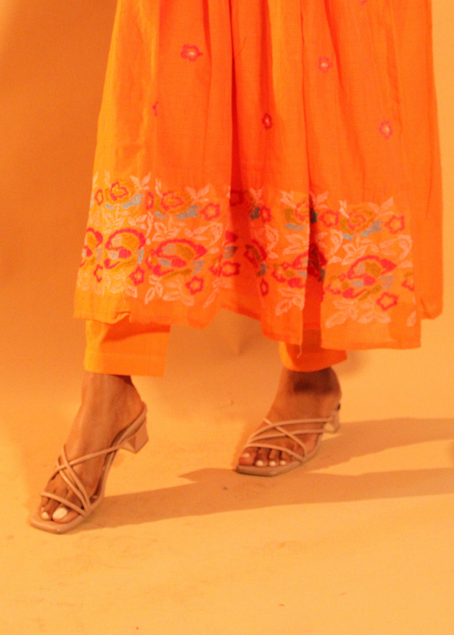 Orange Pink Anarkali