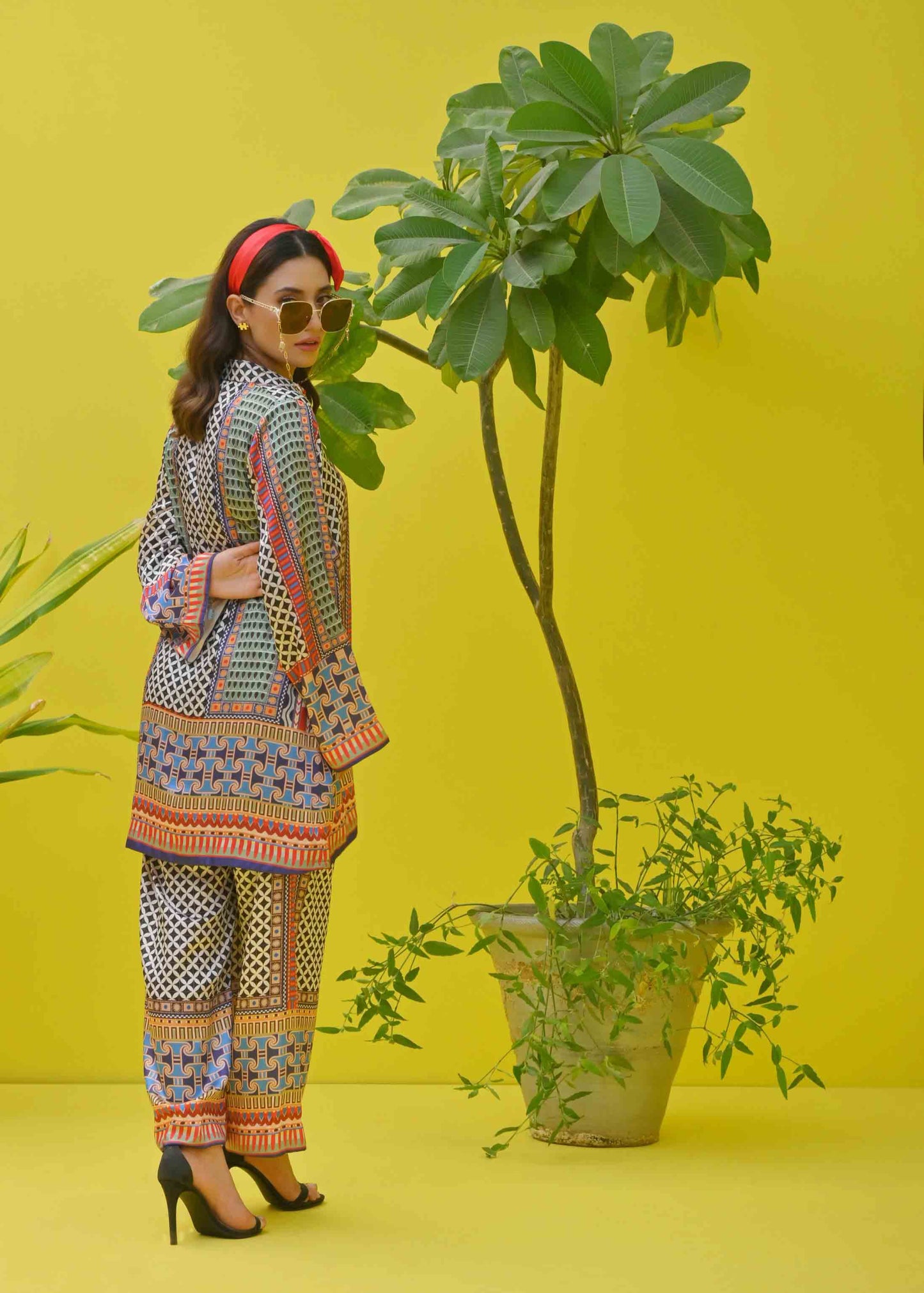 Printed Checks Coord Set