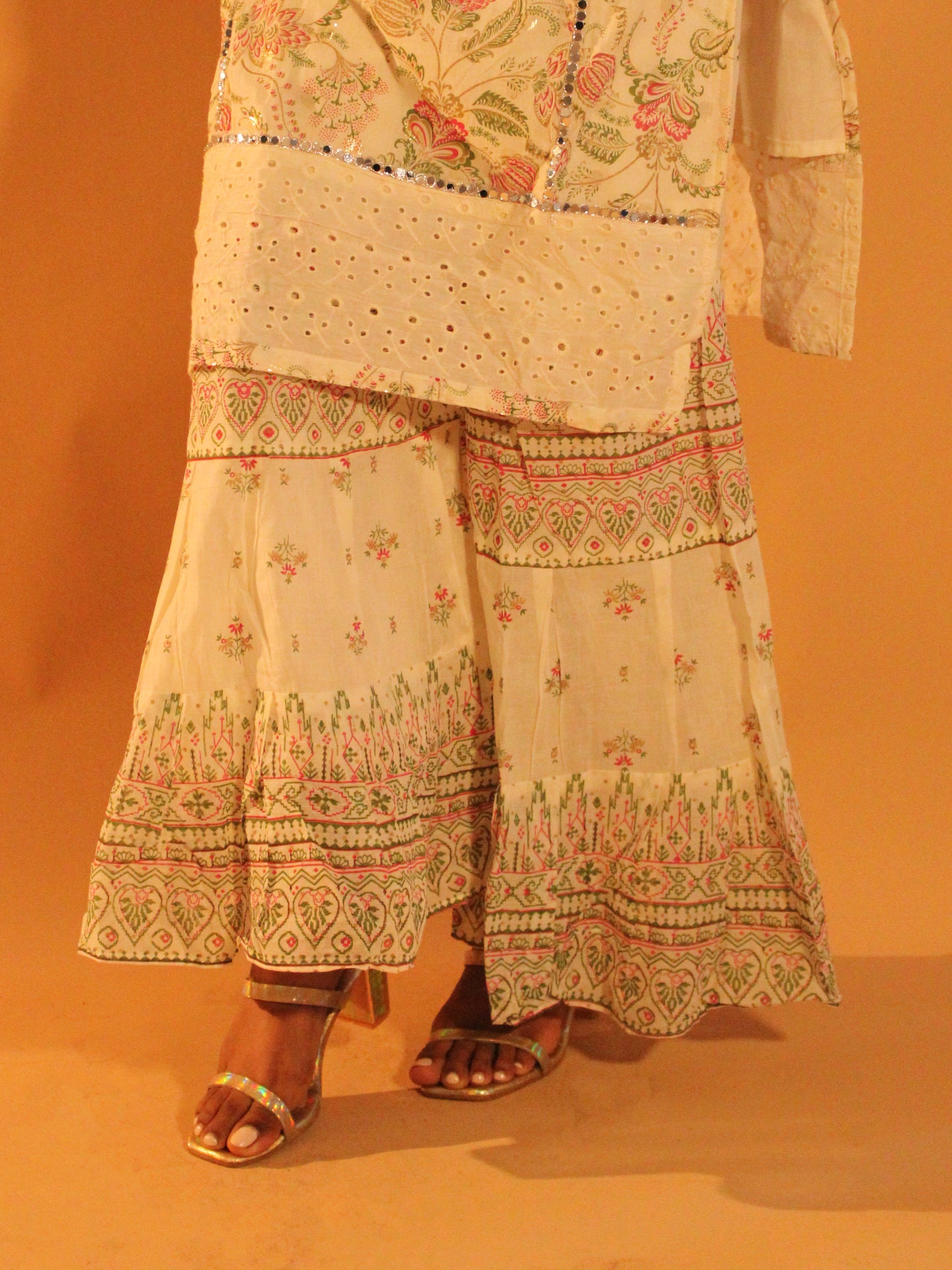 White Embellished Salwar Set | Pure Cotton | 3 Piece Set