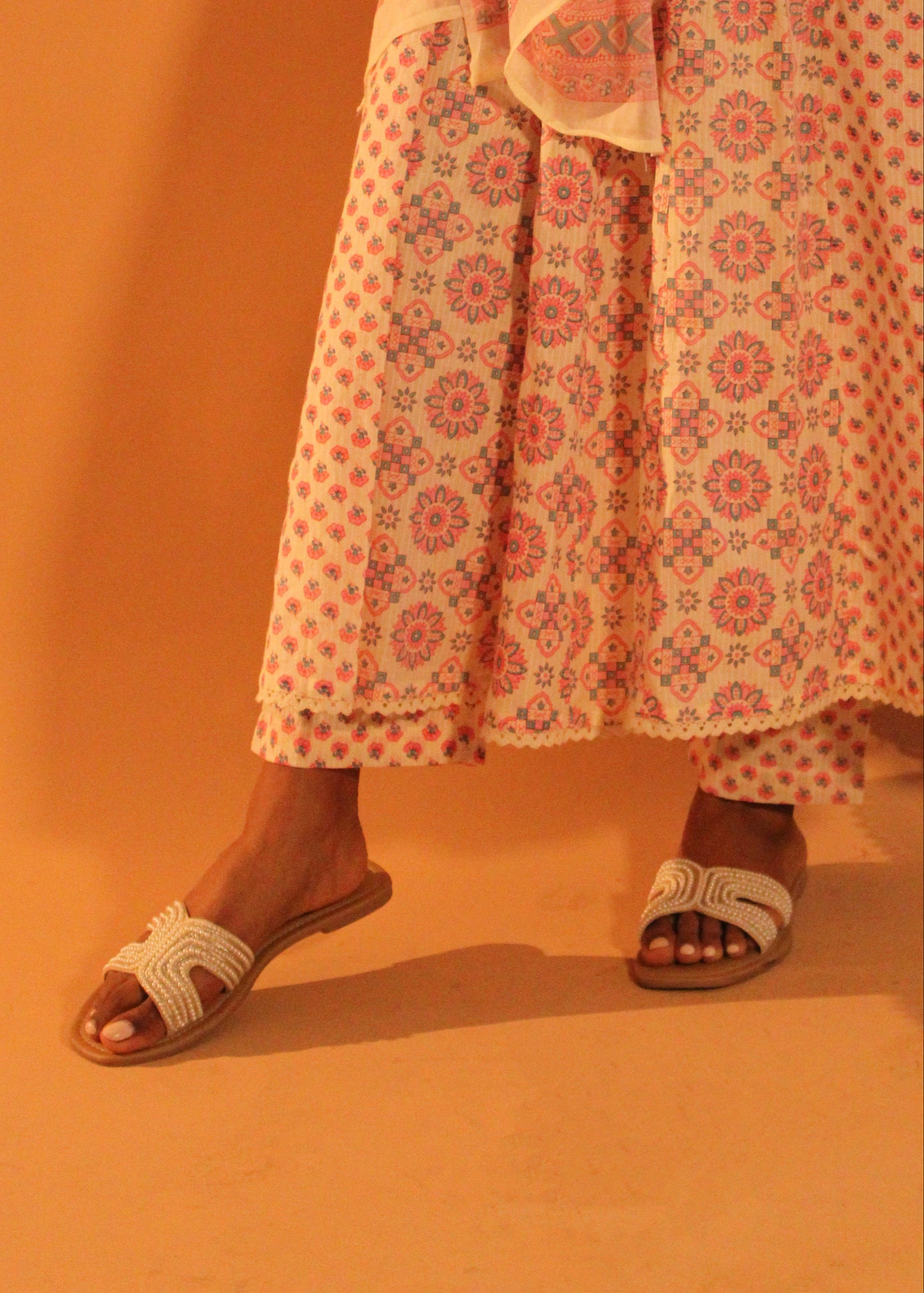 Floral Pink Anarkali Salwar