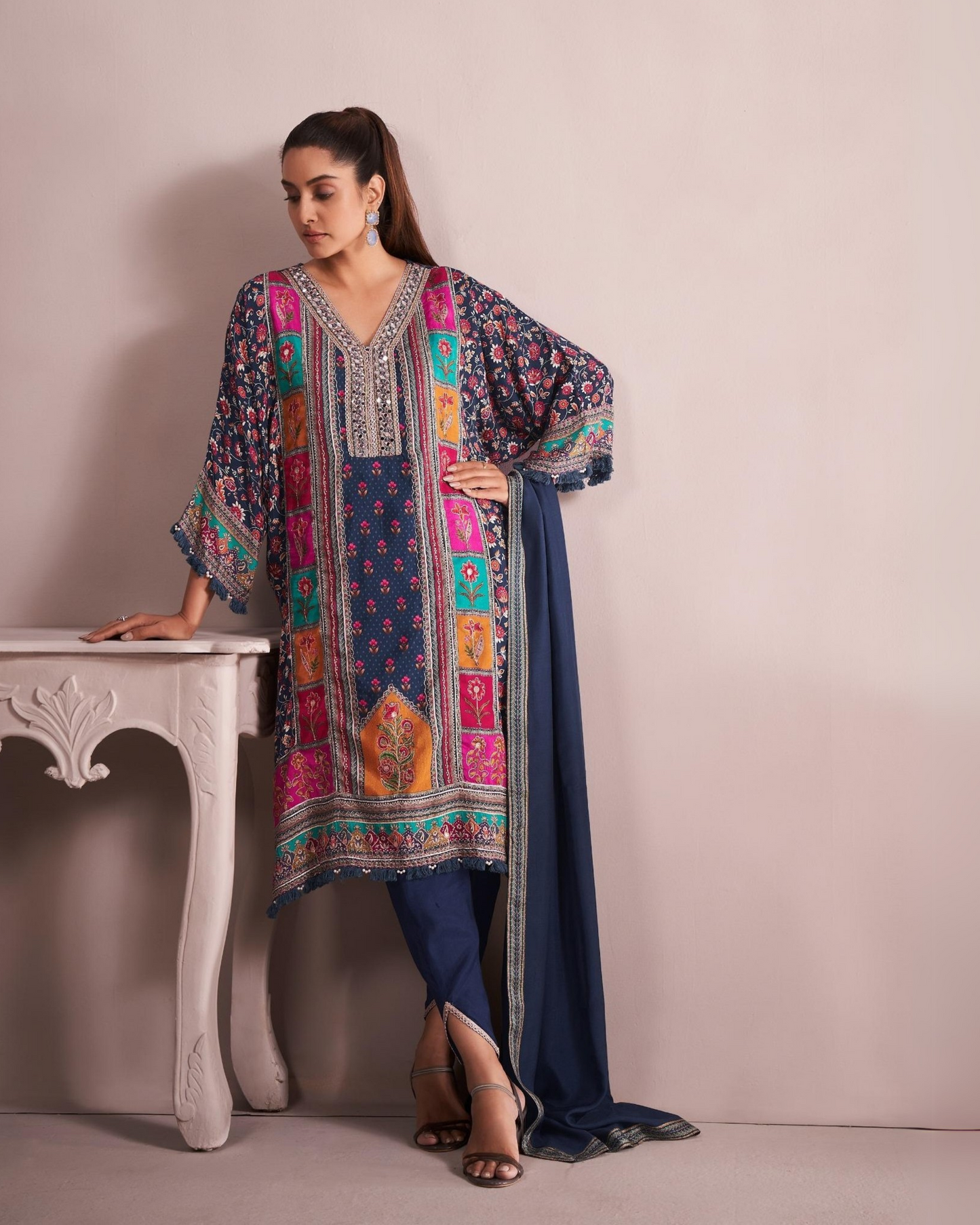 Royal Blue Mirror Kaftaan