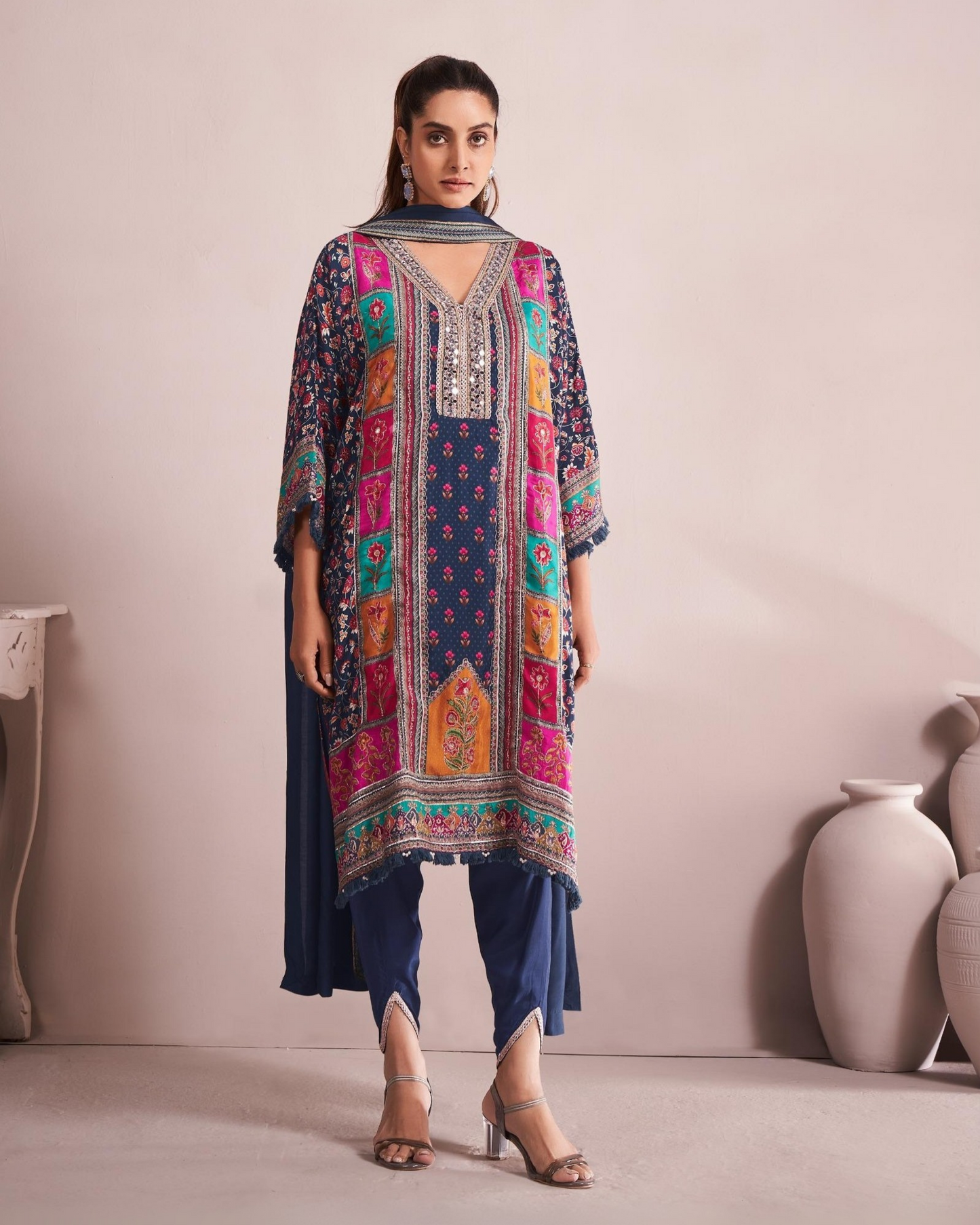 Royal Blue Mirror Kaftaan