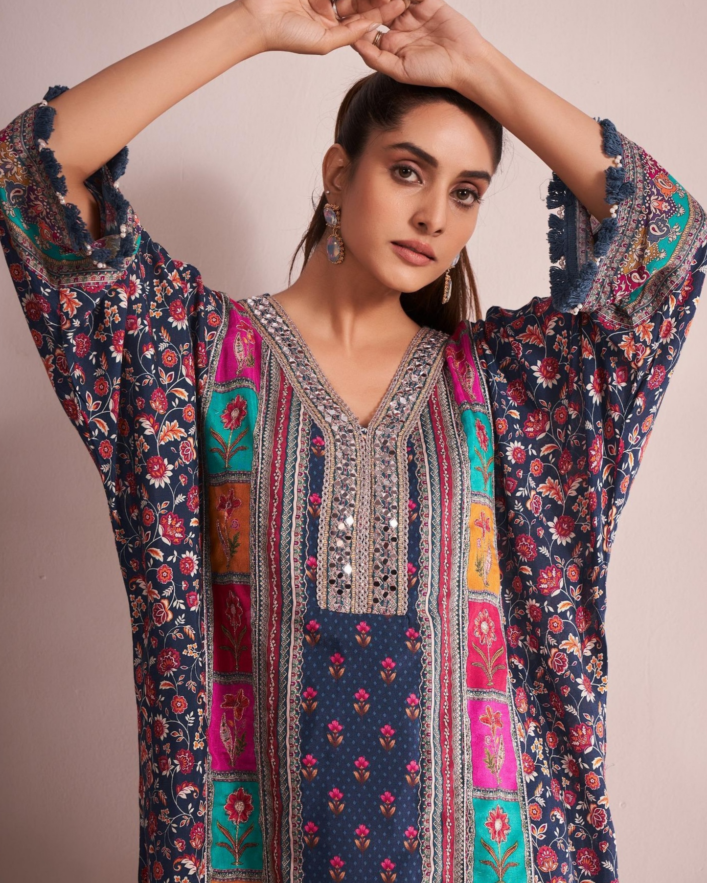 Royal Blue Mirror Kaftaan