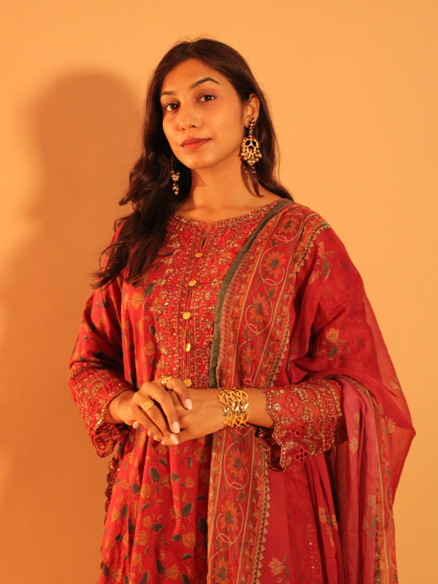 Pink Farshi Salwar Set | Pure Cotton | 3 Piece Set