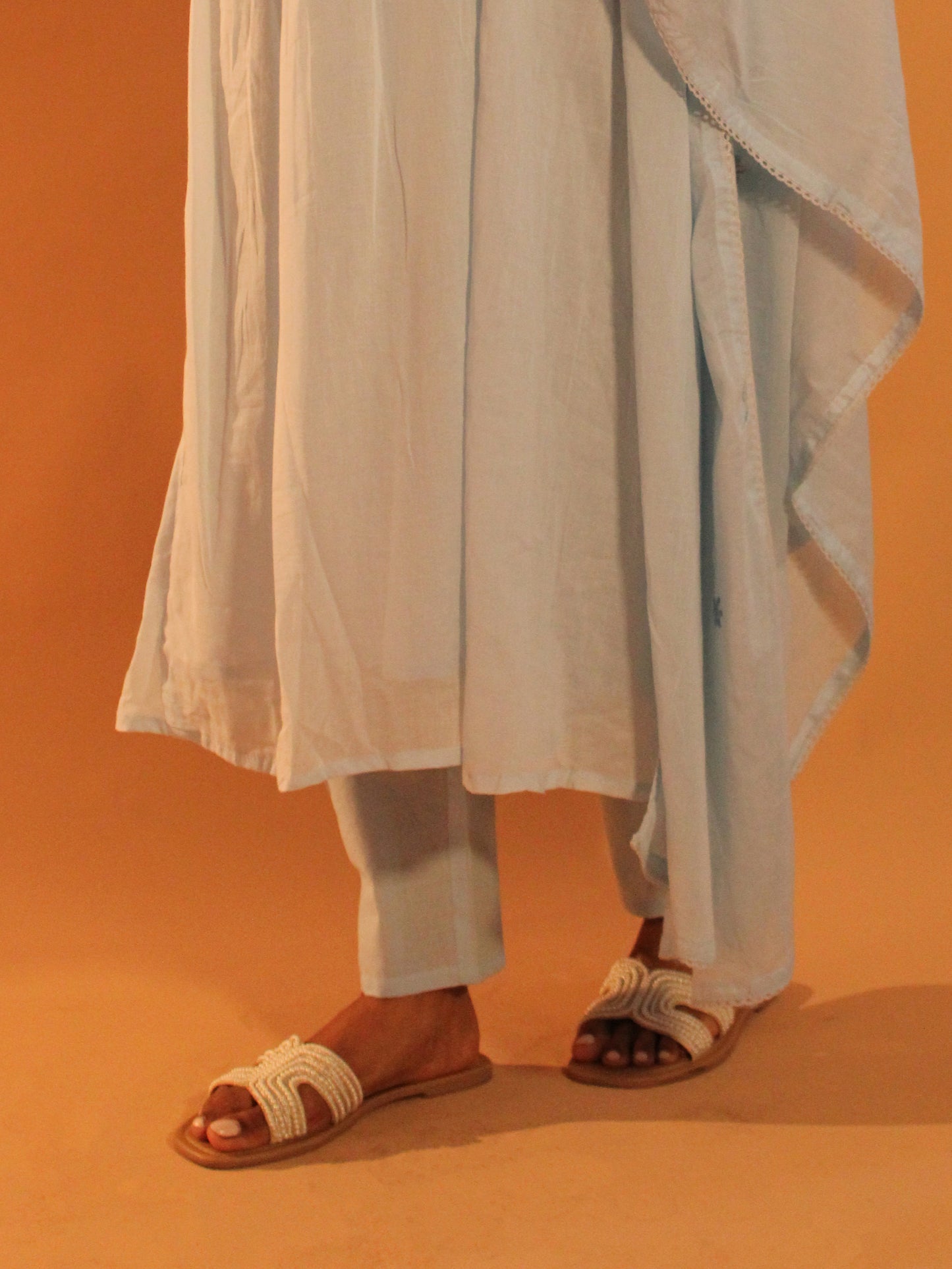 Sky Blue Salwar Set | Pure Cotton | 3 Piece Set