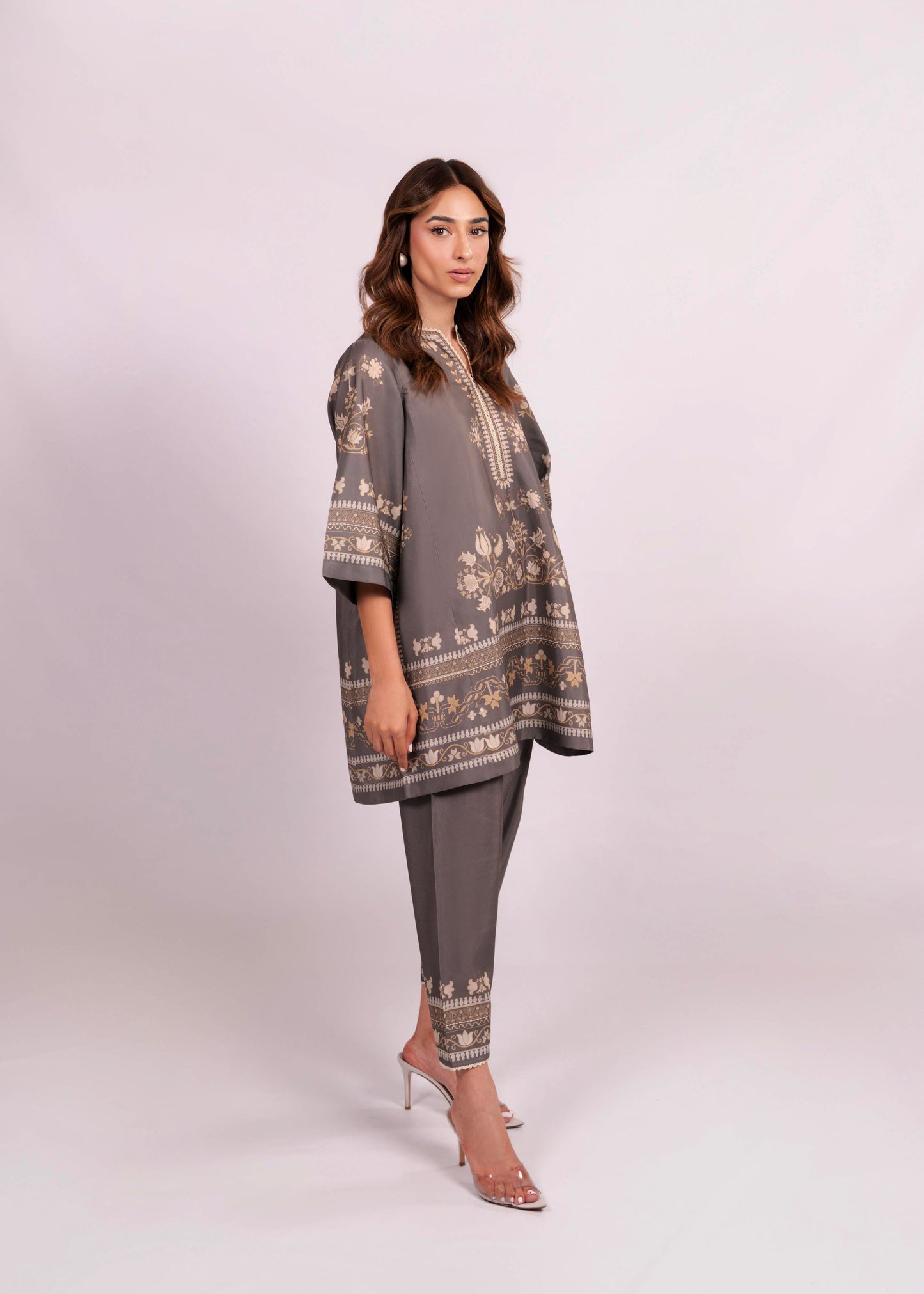 Grey Moroccan Print Set