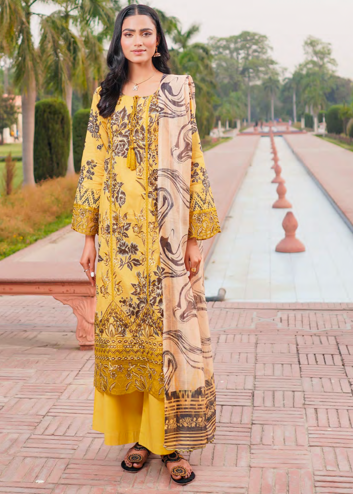 Mustard Embroidered Salwar