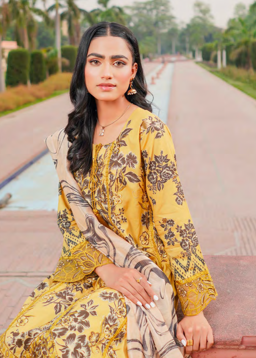 Mustard Embroidered Salwar