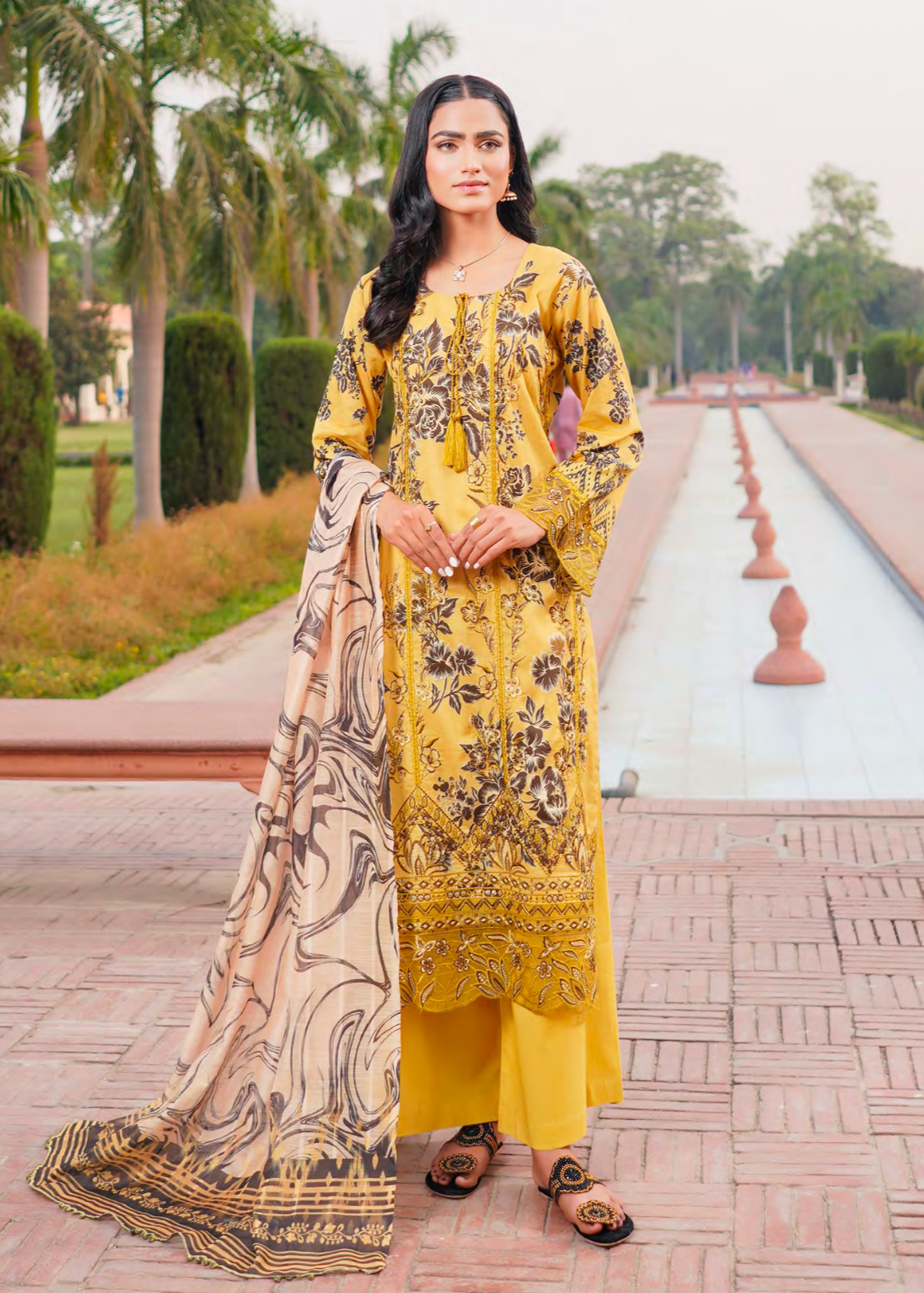Mustard Embroidered Salwar