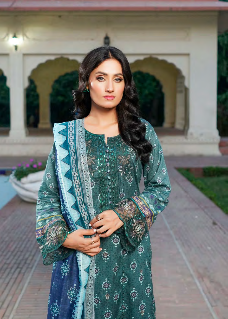 Teal Embroidered Salwar