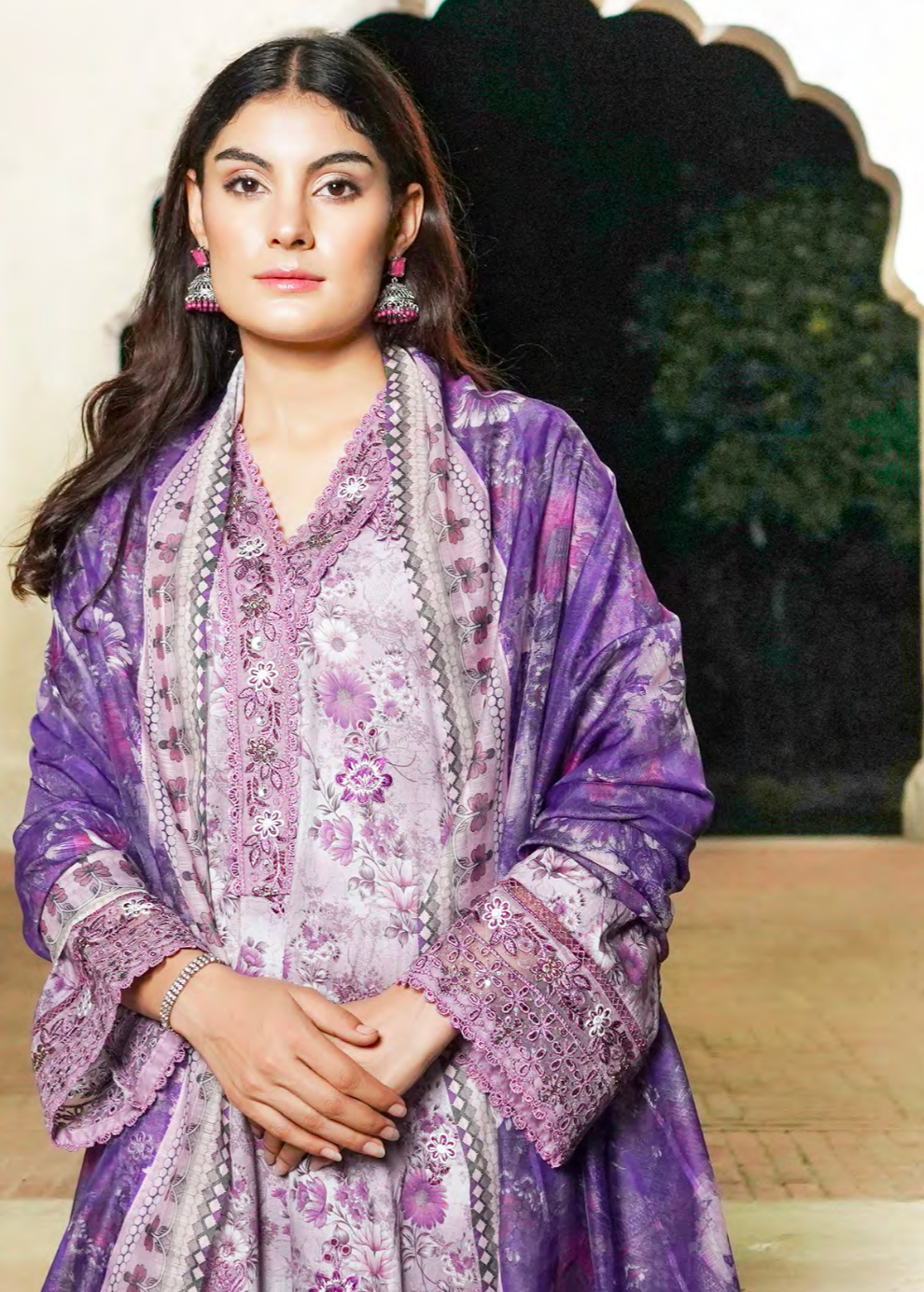 Purple Embroidered Salwar