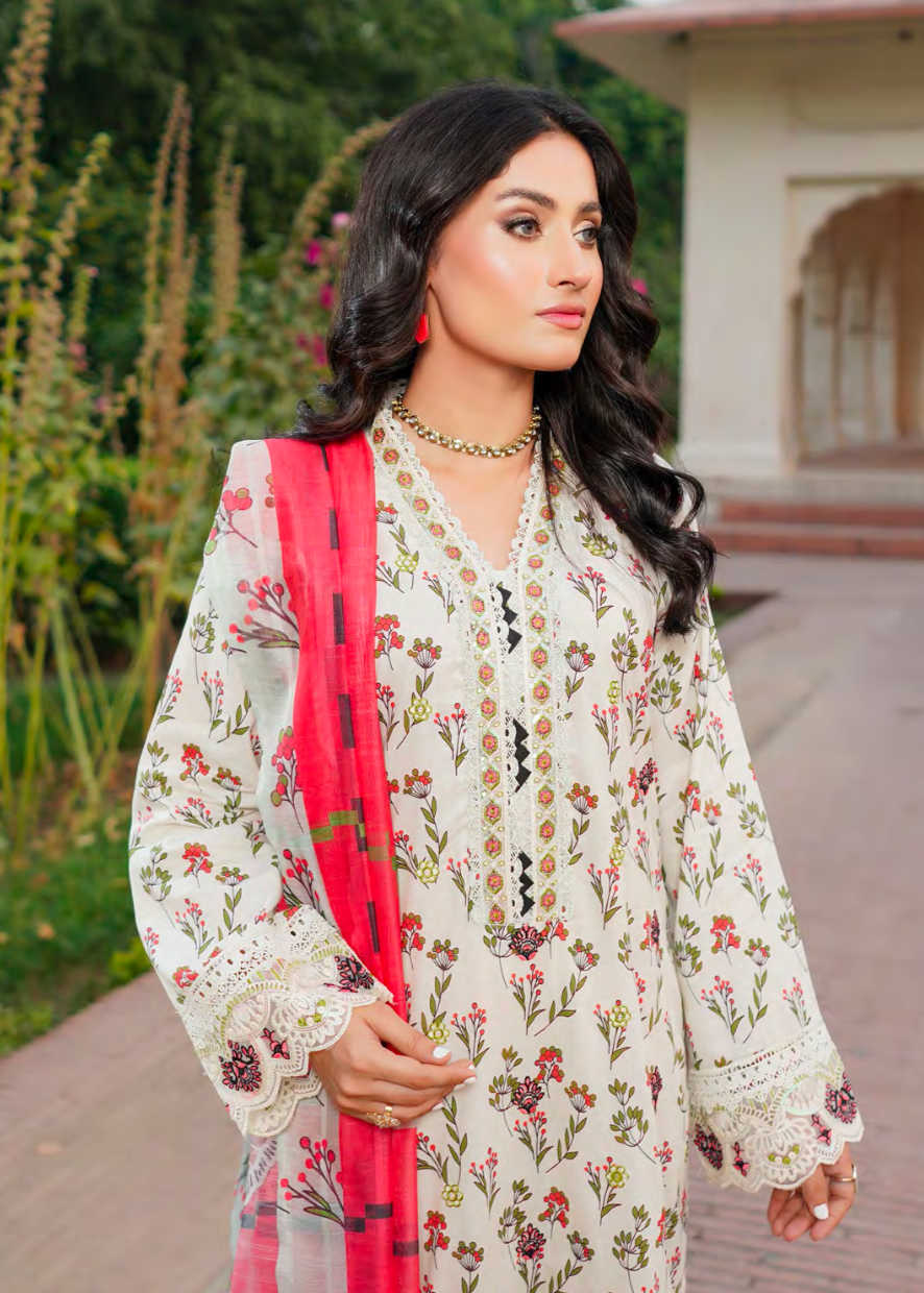 Off White Embroidered Salwar