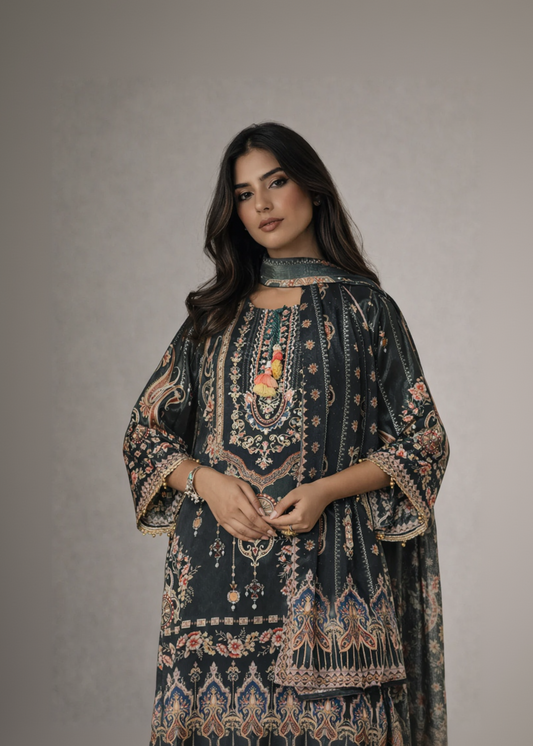 Royal Green Sharara Set