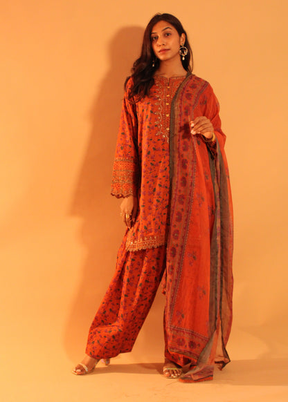 Burnt Orange Farshi Salwar