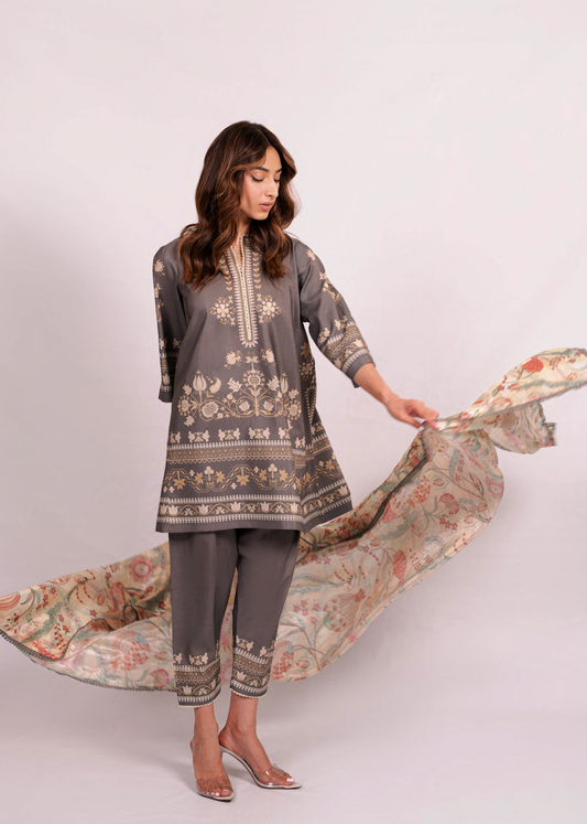 Grey Moroccan Print Set