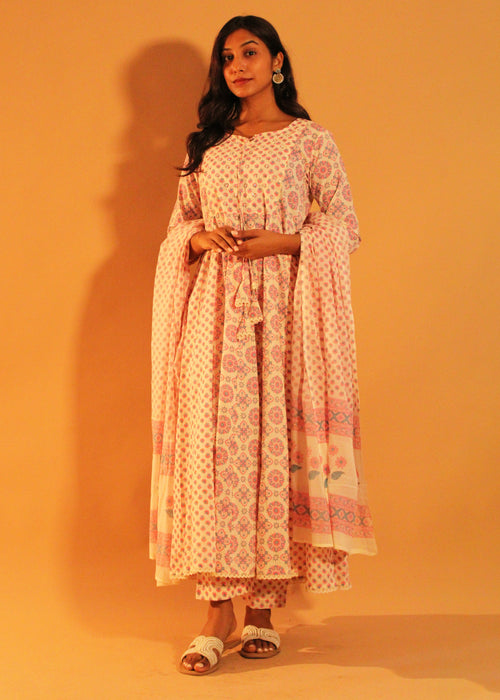 Floral Pink Anarkali Salwar