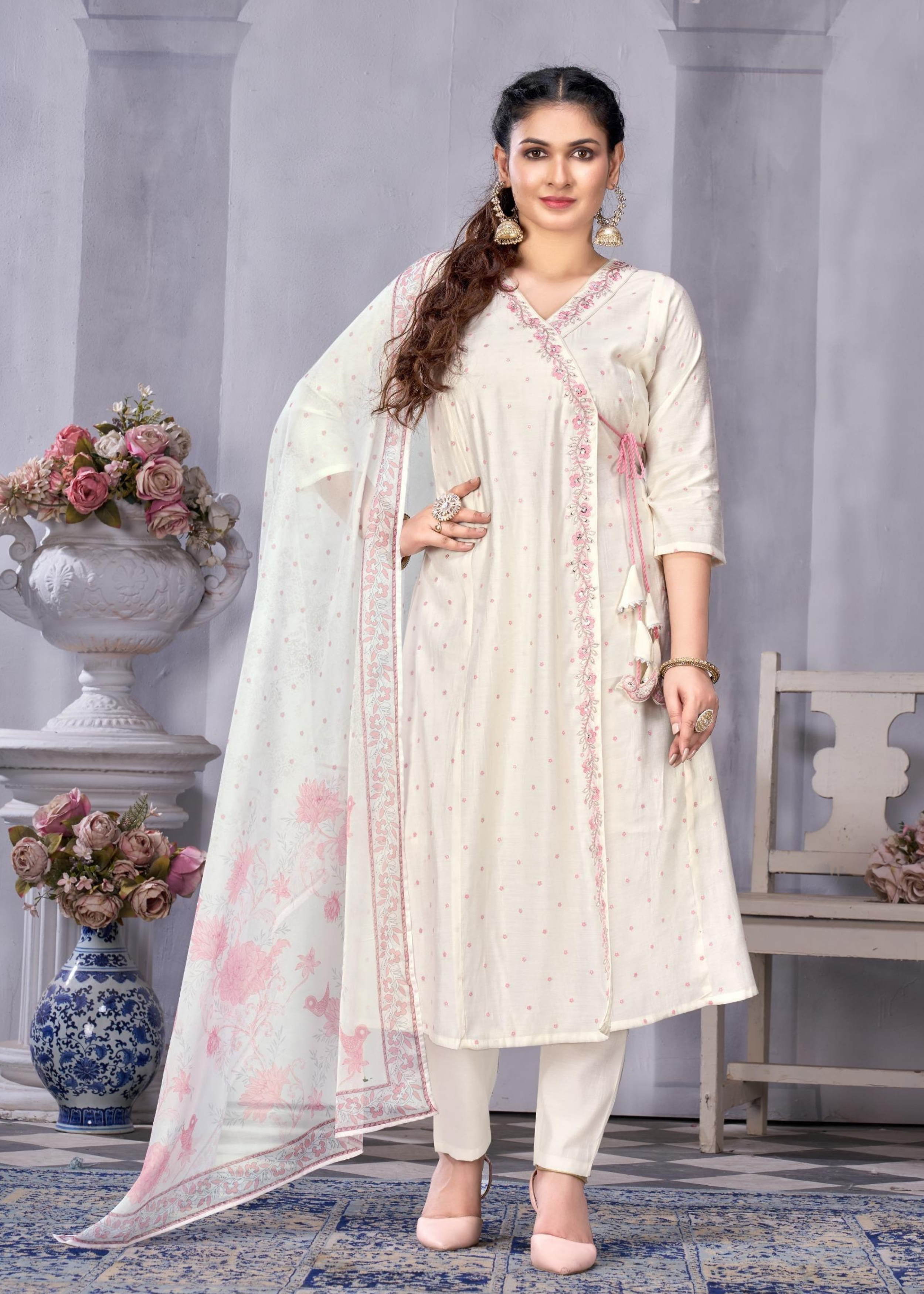 Pink & White Simple Salwar