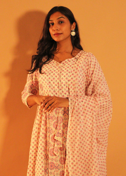 Floral Pink Anarkali Salwar