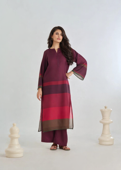 Striped Maroon Coord Set