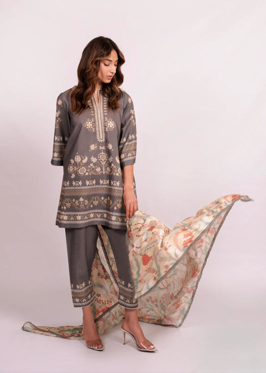 Grey Moroccan Print Set