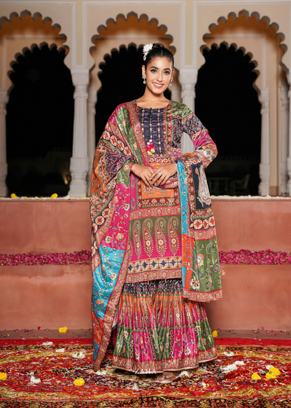 Colourful Embellished Sharara