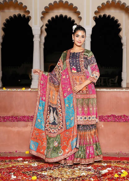 Colourful Embellished Sharara
