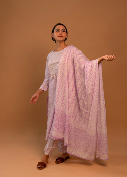 Lavender Embroidered Salwar