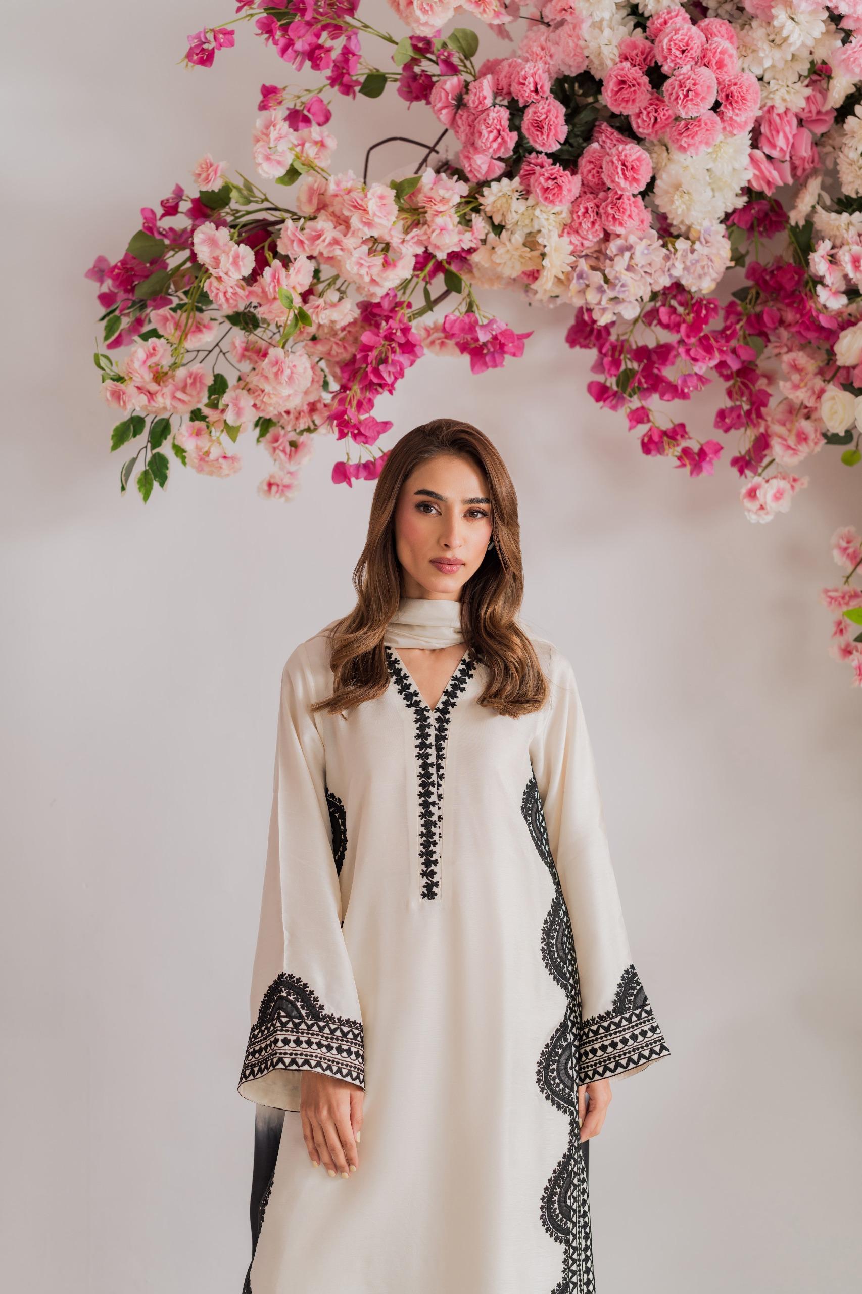 Monochrome Embroidered Salwar