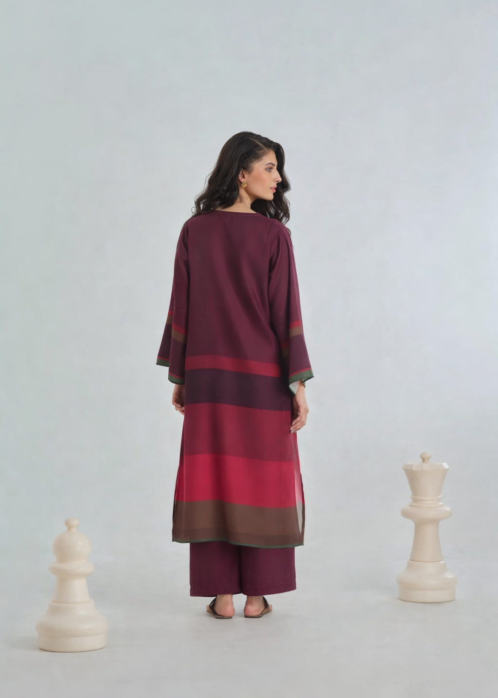 Striped Maroon Coord Set