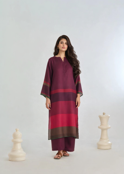 Striped Maroon Coord Set