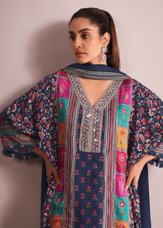 Royal Blue Mirror Kaftaan