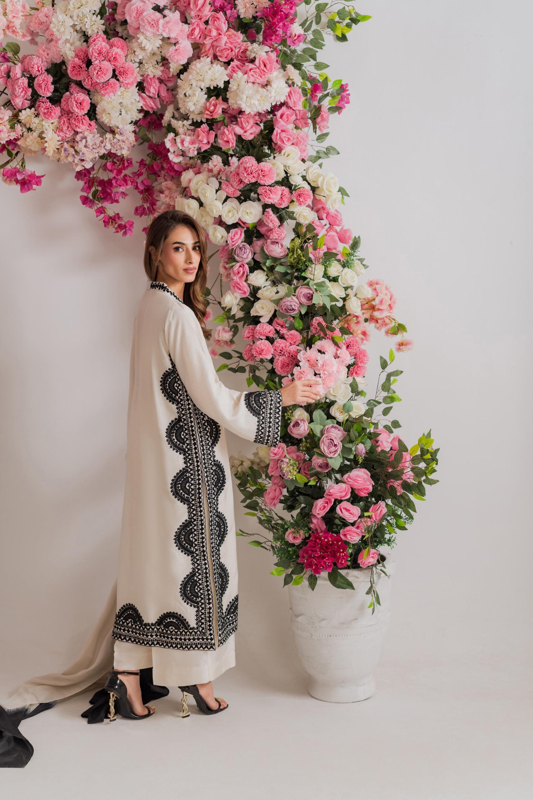 Monochrome Embroidered Salwar