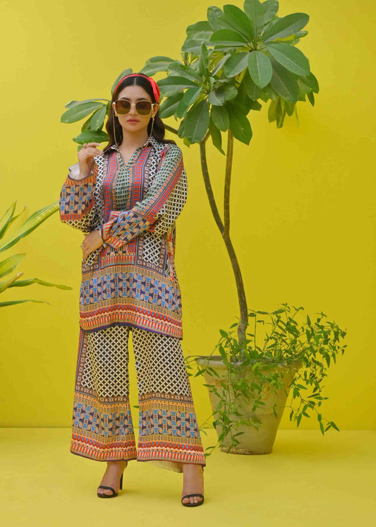 Printed Checks Coord Set