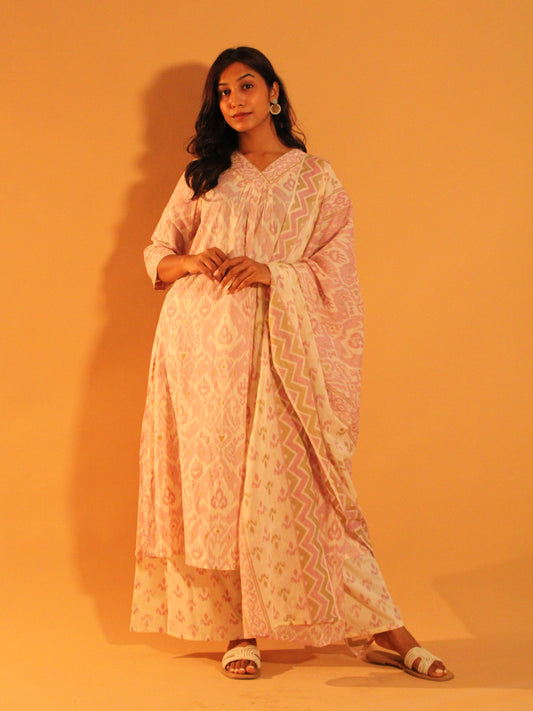 Pastel Pink Salwar Set | Pure Cotton | 3 Piece Set