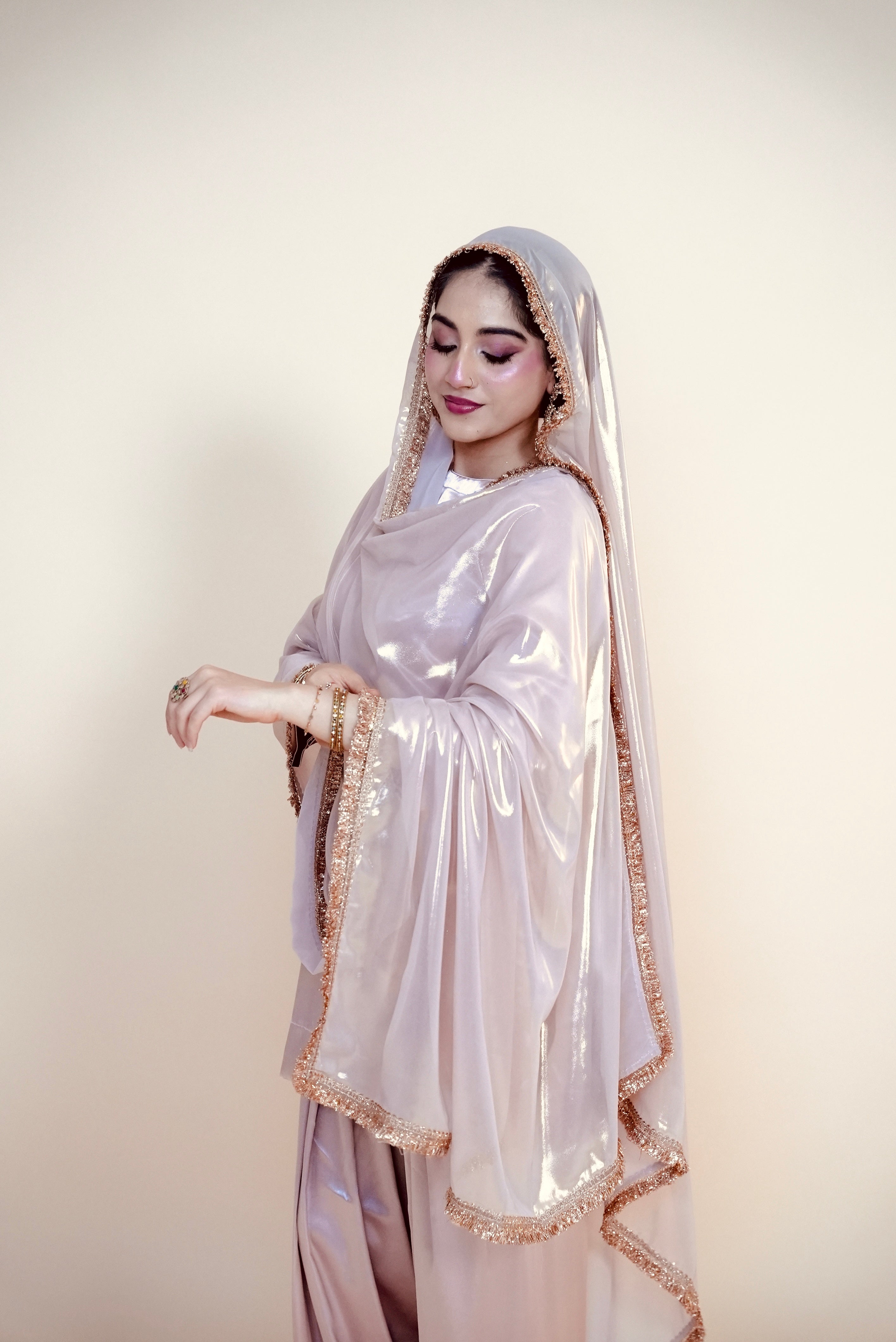 Blush Pink Farshi Salwar with Potli
