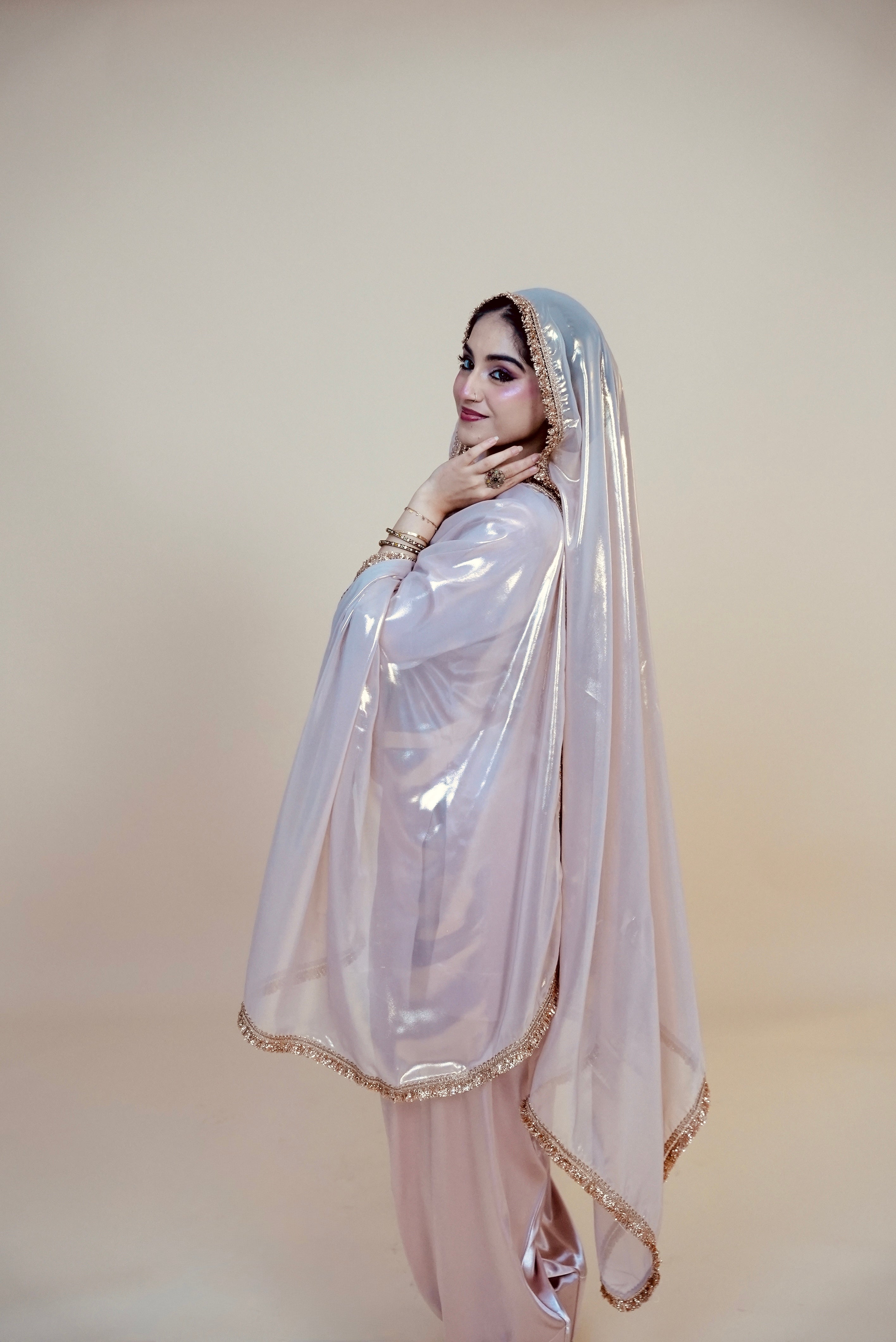 Blush Pink Farshi Salwar with Potli