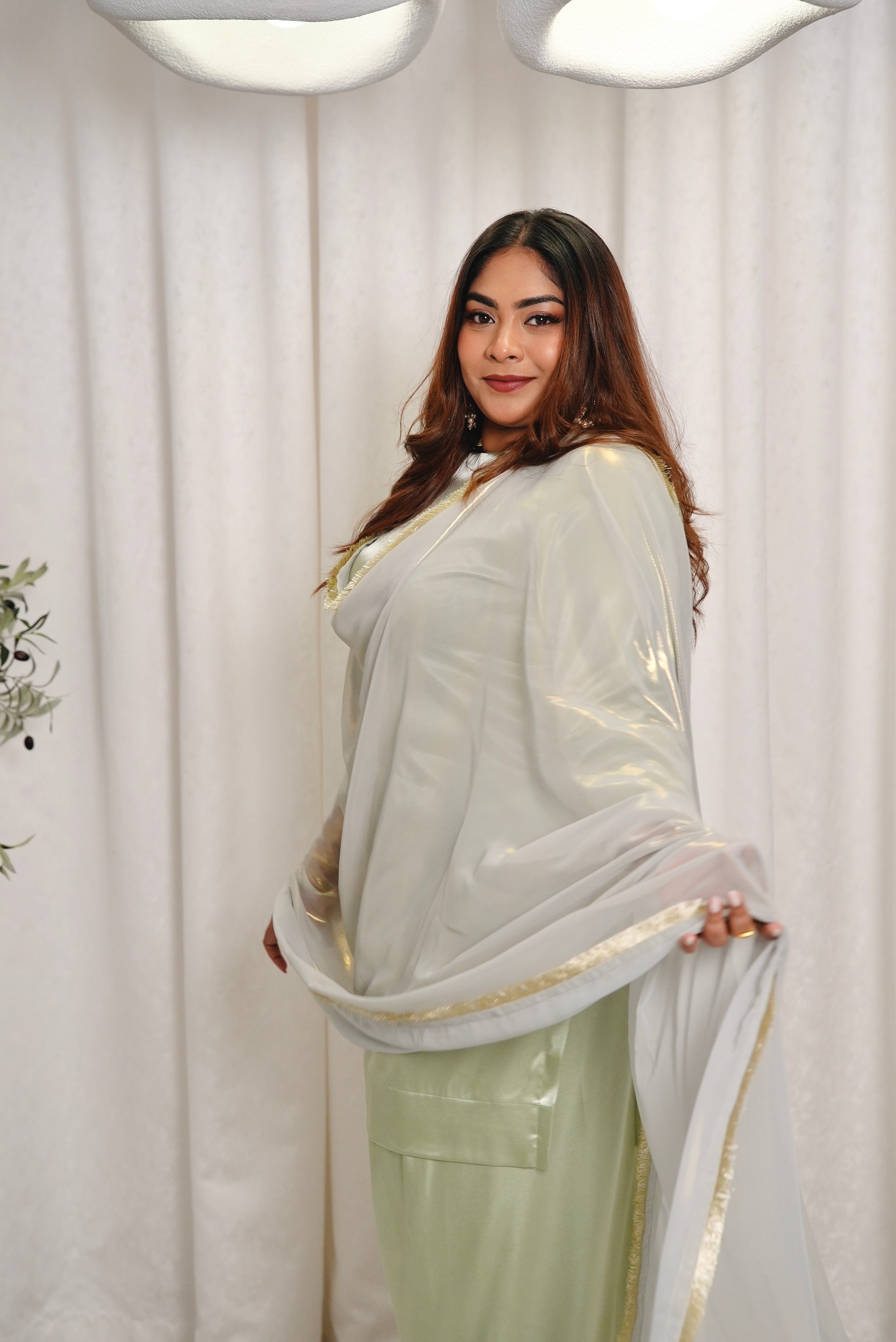 Sage Green Farshi Salwar with Potli